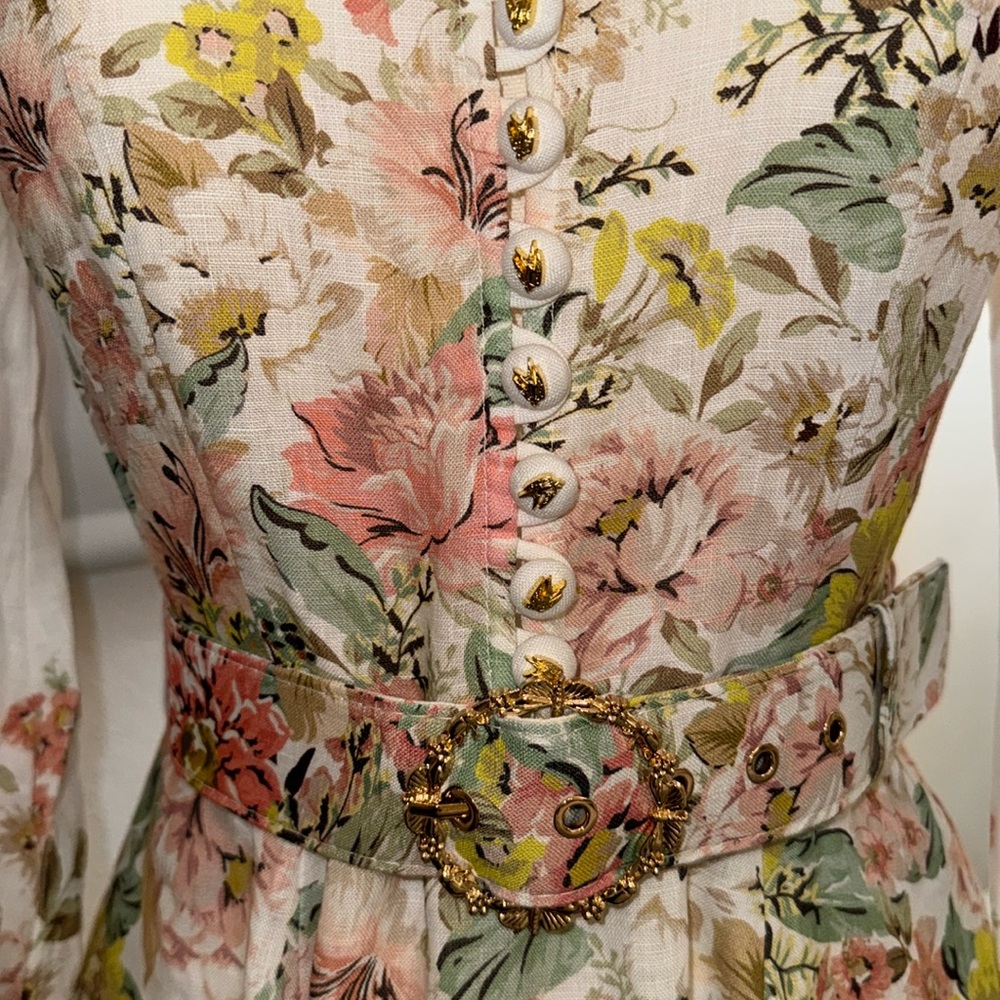 ZIMMERMANN FLORAL DRESS WITH BELT**NEW WITH TAGS ATTACHED** - Picture 3 of 6